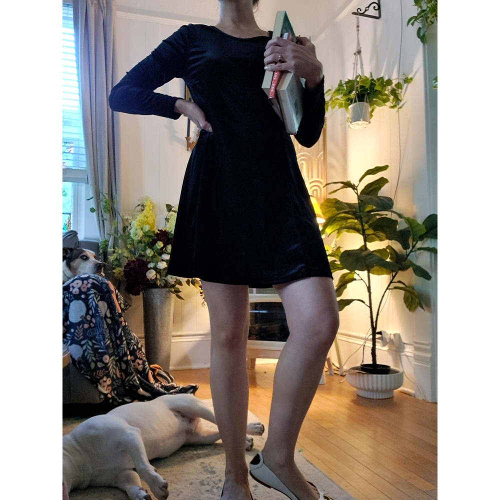 Mossimo Supply Co Black Fit and Flare Long Sleeve Dress